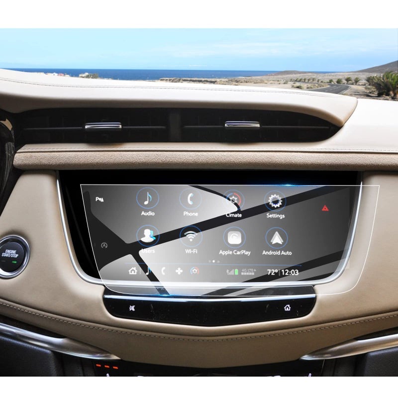 Coleya واقي شاشة كاديلاك XT5 لعام 2015-2024، واقي شاشة كاديلاك XT6 لعام 2019-2025، زجاج مقوى 9H 2023 2024 XT5 XT6 فاخر/فاخر/رياضي ملحقات HD شفافة 8" - Image 1